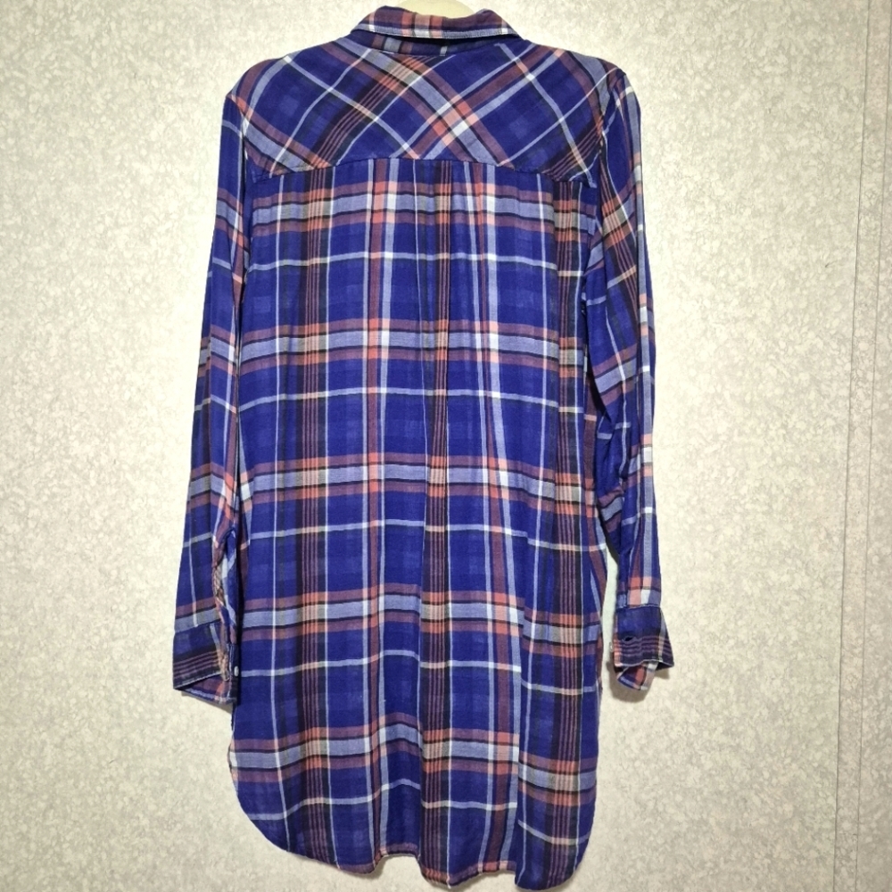 EXPRESS.. Blue and Pink Plaid TUNIC-SHIRT...SIZE:L - Picture 9 of 11